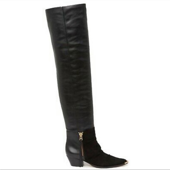 NEW Schutz Leather Tenia Overknee Boots Black 7.5 - Picture 13 of 13